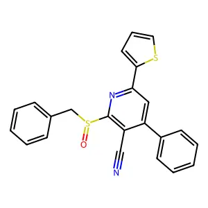 2-Benzylsulfinyl-4-phenyl-6-thiophen-2-ylpyridine-3-carbonitrile structure
