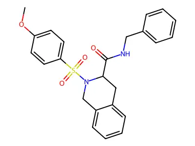 N-benzyl-2-(4-methoxyphenyl)sulfonyl-3,4-dihydro-1H-isoquinoline-3-carboxamide structure