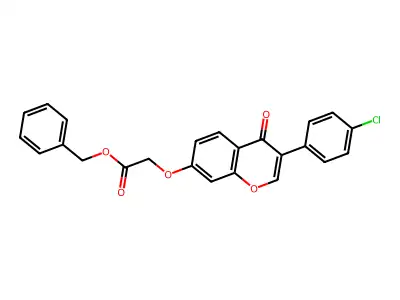 Benzyl 2-[3-(4-chlorophenyl)-4-oxochromen-7-yl]oxyacetate structure