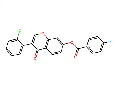 3-(2-chlorophenyl)-4-oxo-4H-chromen-7-yl 4-fluorobenzoate structure