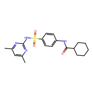 N-[4-[(4,6-dimethylpyrimidin-2-yl)sulfamoyl]phenyl]cyclohexanecarboxamide structure