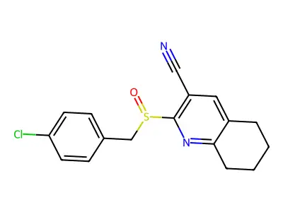 2-[(4-Chlorophenyl)methylsulfinyl]-5,6,7,8-tetrahydroquinoline-3-carbonitrile structure