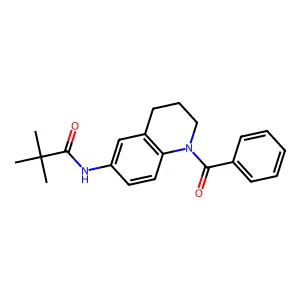 N-(1-benzoyl-1,2,3,4-tetrahydroquinolin-6-yl)-2,2-dimethylpropanamide structure