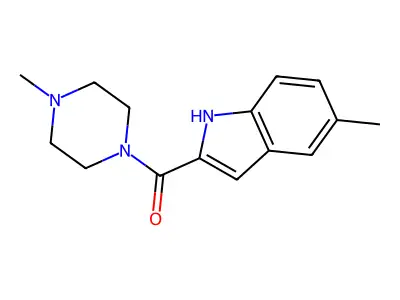 (5-methyl-1H-indol-2-yl)-(4-methylpiperazin-1-yl)methanone structure