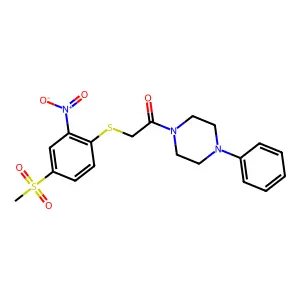 2-(4-Methylsulfonyl-2-nitrophenyl)sulfanyl-1-(4-phenylpiperazin-1-yl)ethanone structure