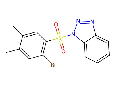 1-[(2-bromo-4,5-dimethylphenyl)sulfonyl]-1H-1,2,3-benzotriazole structure