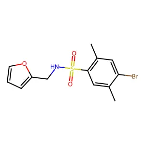 4-bromo-N-(2-furylmethyl)-2,5-dimethylbenzenesulfonamide structure