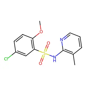 5-chloro-2-methoxy-N-(3-methylpyridin-2-yl)benzenesulfonamide structure