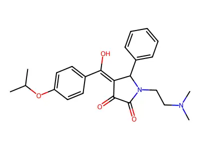 1-(2-dimethylaminoethyl)-4-[hydroxy-(4-propan-2-yloxyphenyl)methylidene]-5-phenylpyrrolidine-2,3-dione structure