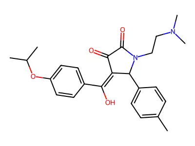 1-(2-dimethylaminoethyl)-4-[hydroxy-(4-propan-2-yloxyphenyl)methylidene]-5-(4-methylphenyl)pyrrolidine-2,3-dione structure
