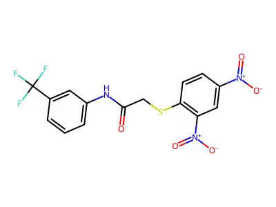 2-(2,4-dinitrophenylthio)-N-[3-(trifluoromethyl)phenyl]acetamide structure