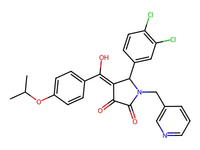 5-(3,4-dichlorophenyl)-3-hydroxy-4-[4-(propan-2-yloxy)benzoyl]-1-[(pyridin-3-yl)methyl]-2,5-dihydro-1H-pyrrol-2-one structure