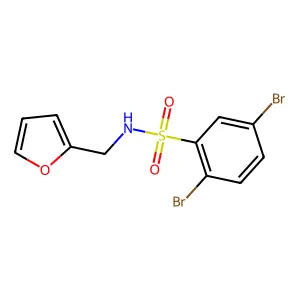 2,5-dibromo-N-(furan-2-ylmethyl)benzenesulfonamide structure