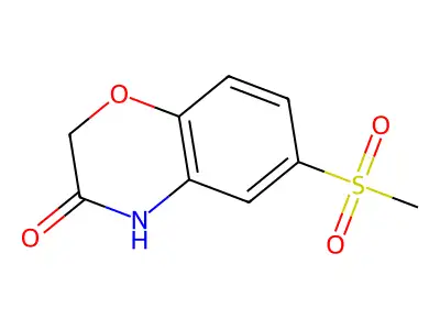6-methanesulfonyl-3,4-dihydro-2H-1,4-benzoxazin-3-one structure