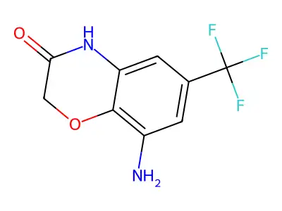 8-amino-6-(trifluoromethyl)-3,4-dihydro-2H-1,4-benzoxazin-3-one structure