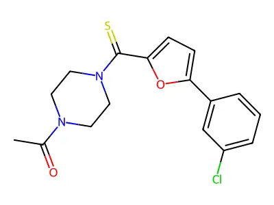 1-[4-[5-(3-Chlorophenyl)furan-2-carbothioyl]piperazin-1-yl]ethanone structure