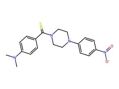[4-(Dimethylamino)phenyl]-[4-(4-nitrophenyl)piperazino]methanethione structure