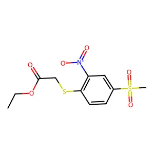 Ethyl 2-((4-(methylsulfonyl)-2-nitrophenyl)thio)acetate structure
