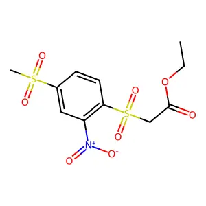 Ethyl 2-(4-methylsulfonyl-2-nitrophenyl)sulfonylacetate structure