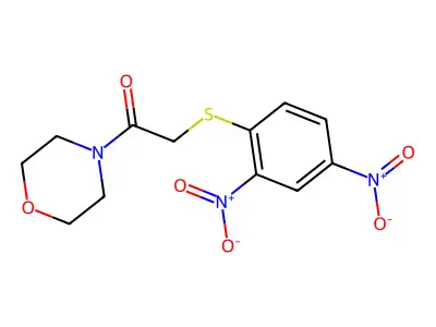 2-((2,4-Dinitrophenyl)thio)-1-morpholinoethanone structure