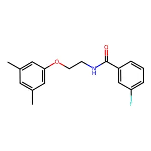 N-[2-(3,5-dimethylphenoxy)ethyl]-3-fluorobenzamide structure