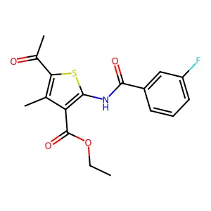 Ethyl 5-acetyl-2-[(3-fluorobenzoyl)amino]-4-methylthiophene-3-carboxylate structure