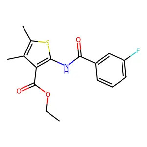 Ethyl 2-(3-fluorobenzamido)-4,5-dimethylthiophene-3-carboxylate structure
