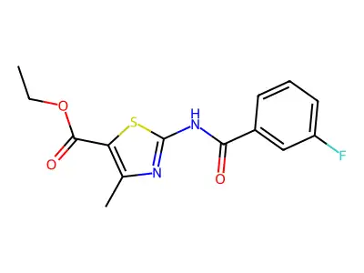 Ethyl 2-[(3-fluorobenzoyl)amino]-4-methyl-1,3-thiazole-5-carboxylate structure