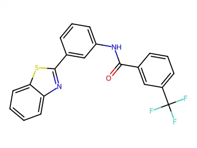 N-[3-(1,3-benzothiazol-2-yl)phenyl]-3-(trifluoromethyl)benzamide structure