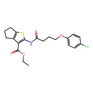 ethyl 2-{[4-(4-chlorophenoxy)butanoyl]amino}-5,6-dihydro-4H-cyclopenta[b]thiophene-3-carboxylate structure