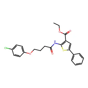 Ethyl 2-[4-(4-chlorophenoxy)butanoylamino]-5-phenylthiophene-3-carboxylate structure