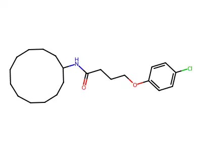 4-(4-chlorophenoxy)-N-cyclododecylbutanamide structure