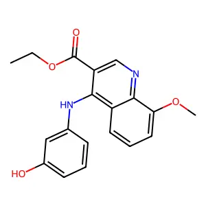 Ethyl 4-((3-hydroxyphenyl)amino)-8-methoxyquinoline-3-carboxylate structure