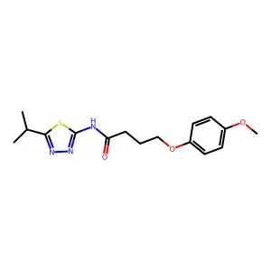 N-(5-isopropyl-1,3,4-thiadiazol-2-yl)-4-(4-methoxyphenoxy)butanamide structure