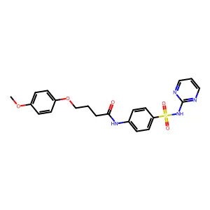 4-(4-methoxyphenoxy)-N-[4-(pyrimidin-2-ylsulfamoyl)phenyl]butanamide structure