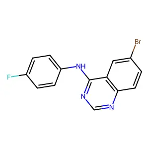 6-bromo-N-(4-fluorophenyl)quinazolin-4-amine structure