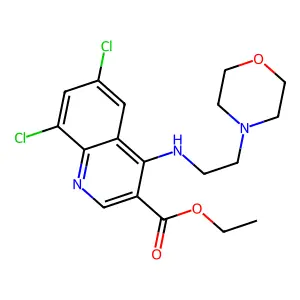 Ethyl 6,8-dichloro-4-[(2-morpholin-4-ylethyl)amino]quinoline-3-carboxylate structure
