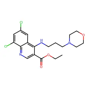 Ethyl 6,8-dichloro-4-(3-morpholin-4-ylpropylamino)quinoline-3-carboxylate structure