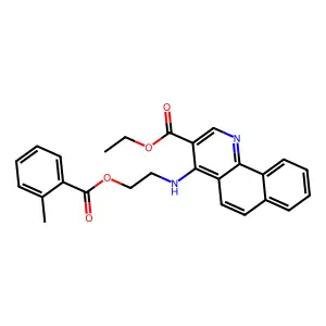 Ethyl 4-({2-[(2-methylbenzoyl)oxy]ethyl}amino)benzo[h]quinoline-3-carboxylate structure