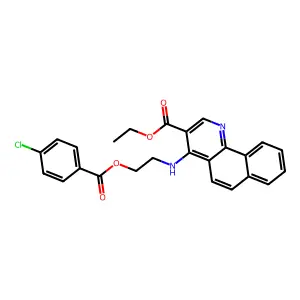 Ethyl 4-[2-(4-chlorobenzoyl)oxyethylamino]benzo[h]quinoline-3-carboxylate structure