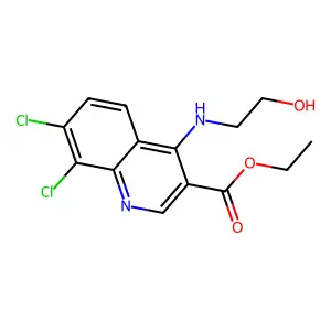 Ethyl 7,8-dichloro-4-(2-hydroxyethylamino)quinoline-3-carboxylate structure