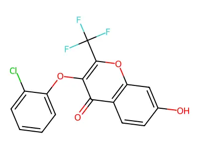 3-(2-Chlorophenoxy)-7-hydroxy-2-(trifluoromethyl)chromen-4-one structure