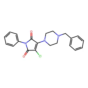 3-(4-benzylpiperazin-1-yl)-4-chloro-1-phenyl-1H-pyrrole-2,5-dione structure