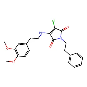 3-chloro-4-[2-(3,4-dimethoxyphenyl)ethylamino]-1-(2-phenylethyl)pyrrole-2,5-dione structure