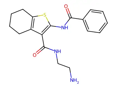 N-(2-aminoethyl)-2-benzamido-4,5,6,7-tetrahydro-1-benzothiophene-3-carboxamide structure