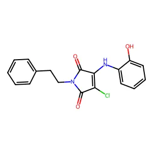 3-chloro-4-[(2-hydroxyphenyl)amino]-1-(2-phenylethyl)-1H-pyrrole-2,5-dione structure
