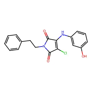 3-chloro-4-[(3-hydroxyphenyl)amino]-1-(2-phenylethyl)-1H-pyrrole-2,5-dione structure