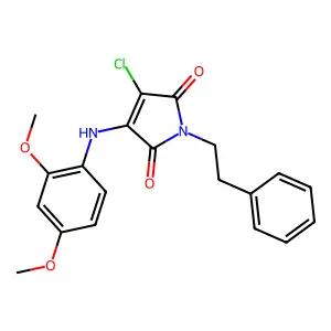 3-chloro-4-[(2,4-dimethoxyphenyl)amino]-1-(2-phenylethyl)-1H-pyrrole-2,5-dione structure