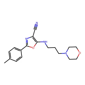 2-(4-Methylphenyl)-5-(3-morpholin-4-ylpropylamino)-1,3-oxazole-4-carbonitrile structure
