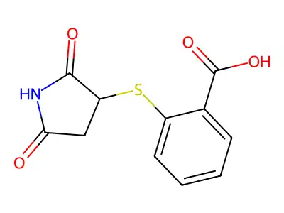 2-[(2,5-Dioxopyrrolidin-3-YL)thio]benzoic acid structure